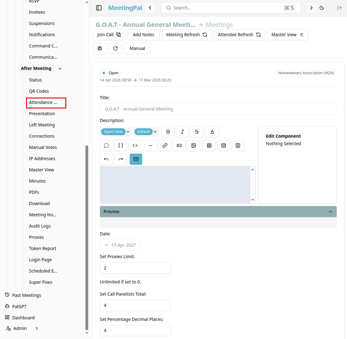 Please ensure you have a stable internet connection. If you do, consider downloading a new manual from admin.meetingpal.app