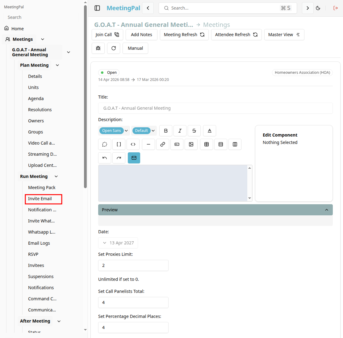 Please ensure you have a stable internet connection. If you do, consider downloading a new manual from admin.meetingpal.app