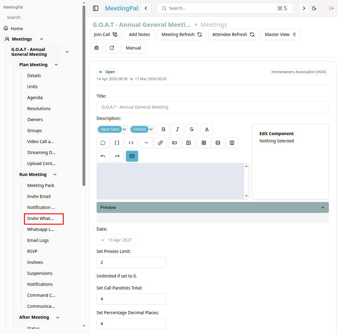 Please ensure you have a stable internet connection. If you do, consider downloading a new manual from admin.meetingpal.app