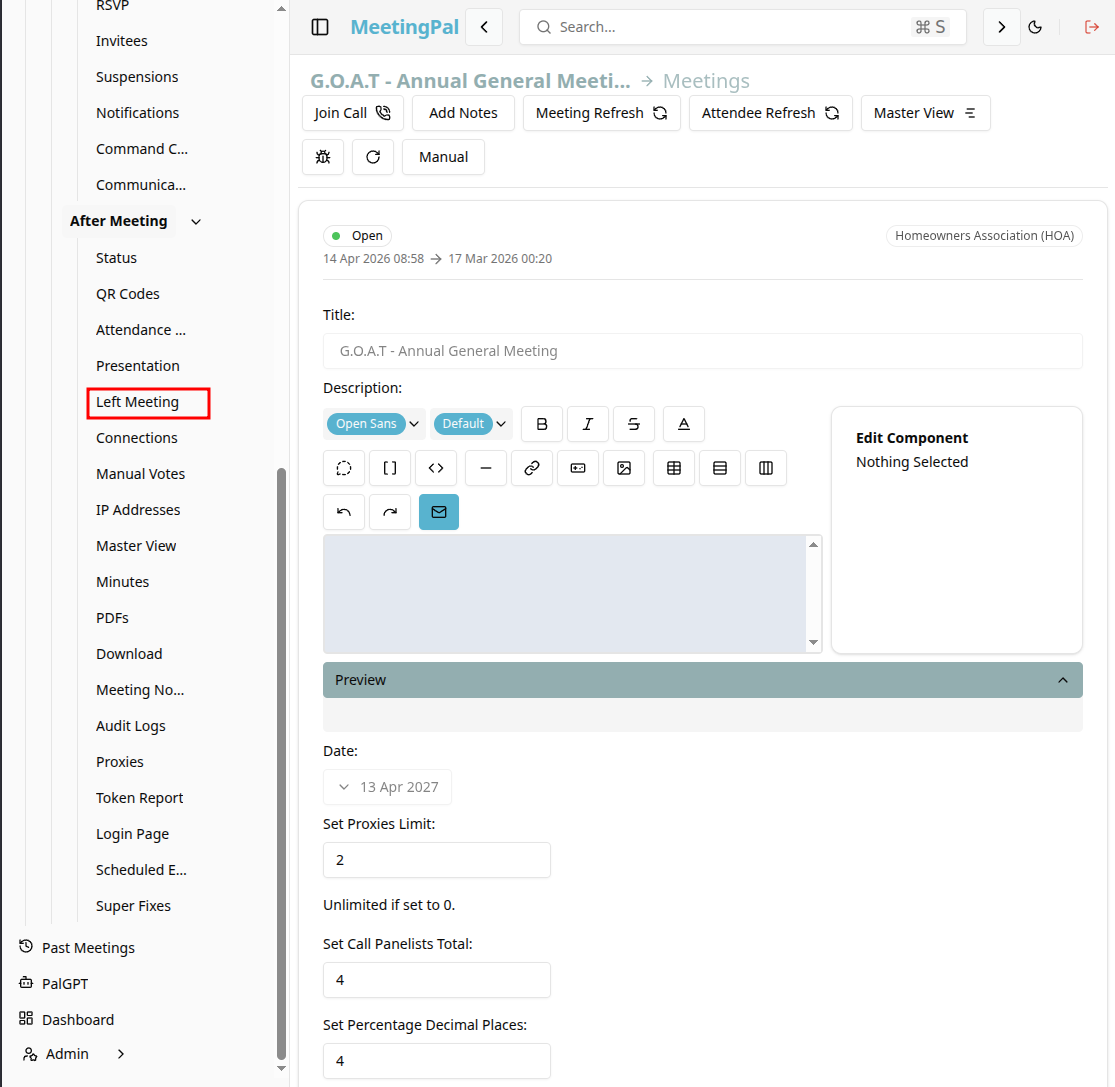 Please ensure you have a stable internet connection. If you do, consider downloading a new manual from admin.meetingpal.app
