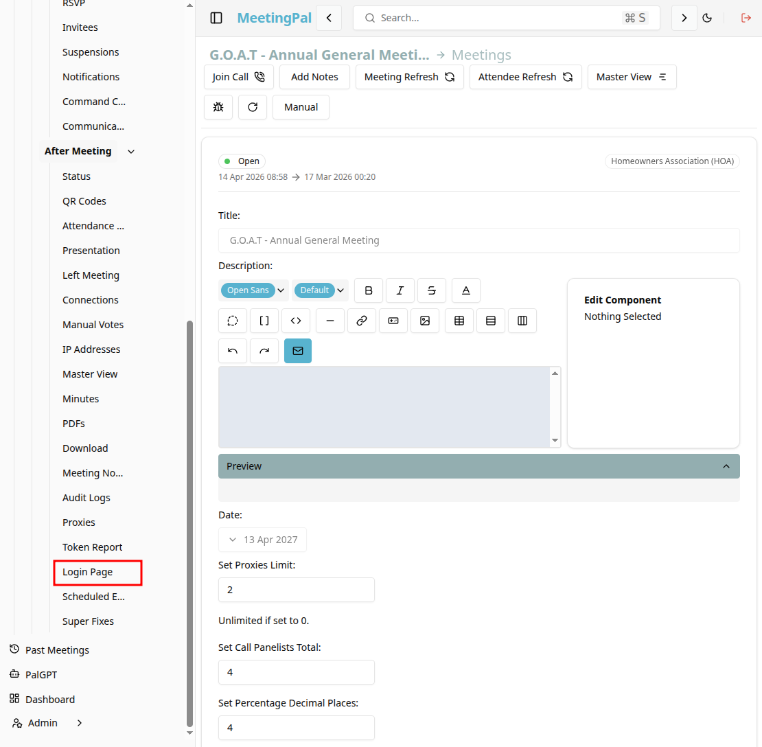 Please ensure you have a stable internet connection. If you do, consider downloading a new manual from admin.meetingpal.app