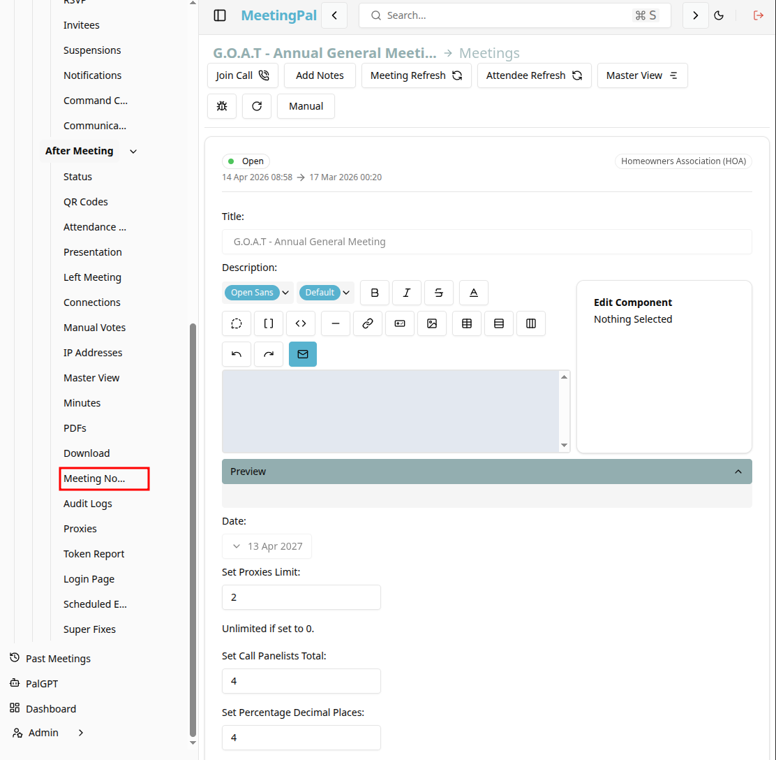 Please ensure you have a stable internet connection. If you do, consider downloading a new manual from admin.meetingpal.app