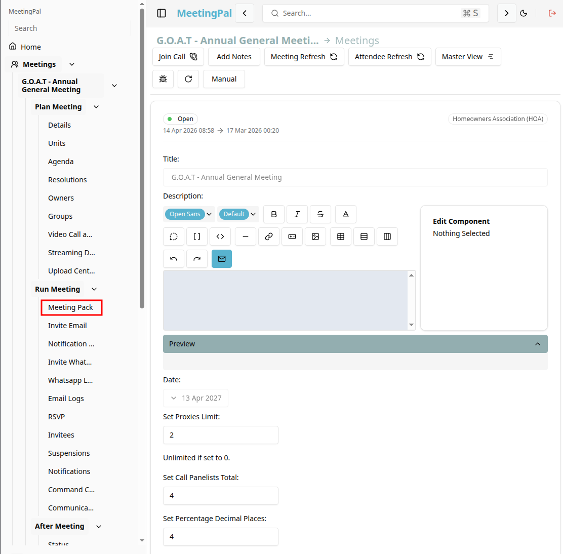 Please ensure you have a stable internet connection. If you do, consider downloading a new manual from admin.meetingpal.app