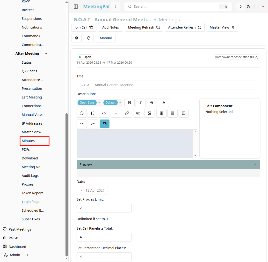 Please ensure you have a stable internet connection. If you do, consider downloading a new manual from admin.meetingpal.app