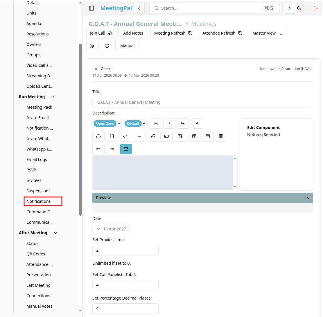 Please ensure you have a stable internet connection. If you do, consider downloading a new manual from admin.meetingpal.app