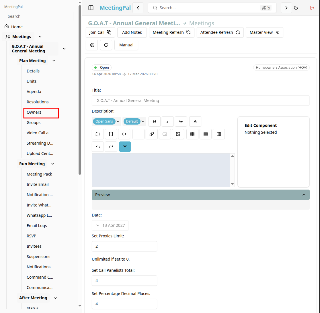 Please ensure you have a stable internet connection. If you do, consider downloading a new manual from admin.meetingpal.app