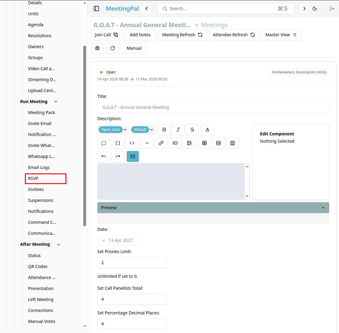 Please ensure you have a stable internet connection. If you do, consider downloading a new manual from admin.meetingpal.app
