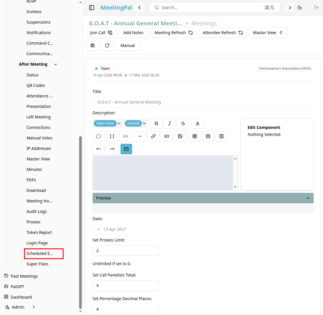 Please ensure you have a stable internet connection. If you do, consider downloading a new manual from admin.meetingpal.app