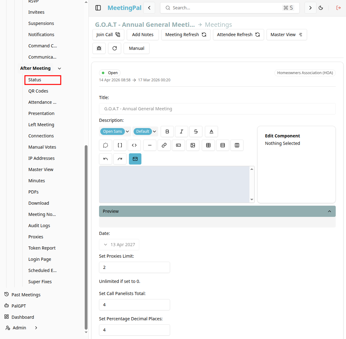 Please ensure you have a stable internet connection. If you do, consider downloading a new manual from admin.meetingpal.app
