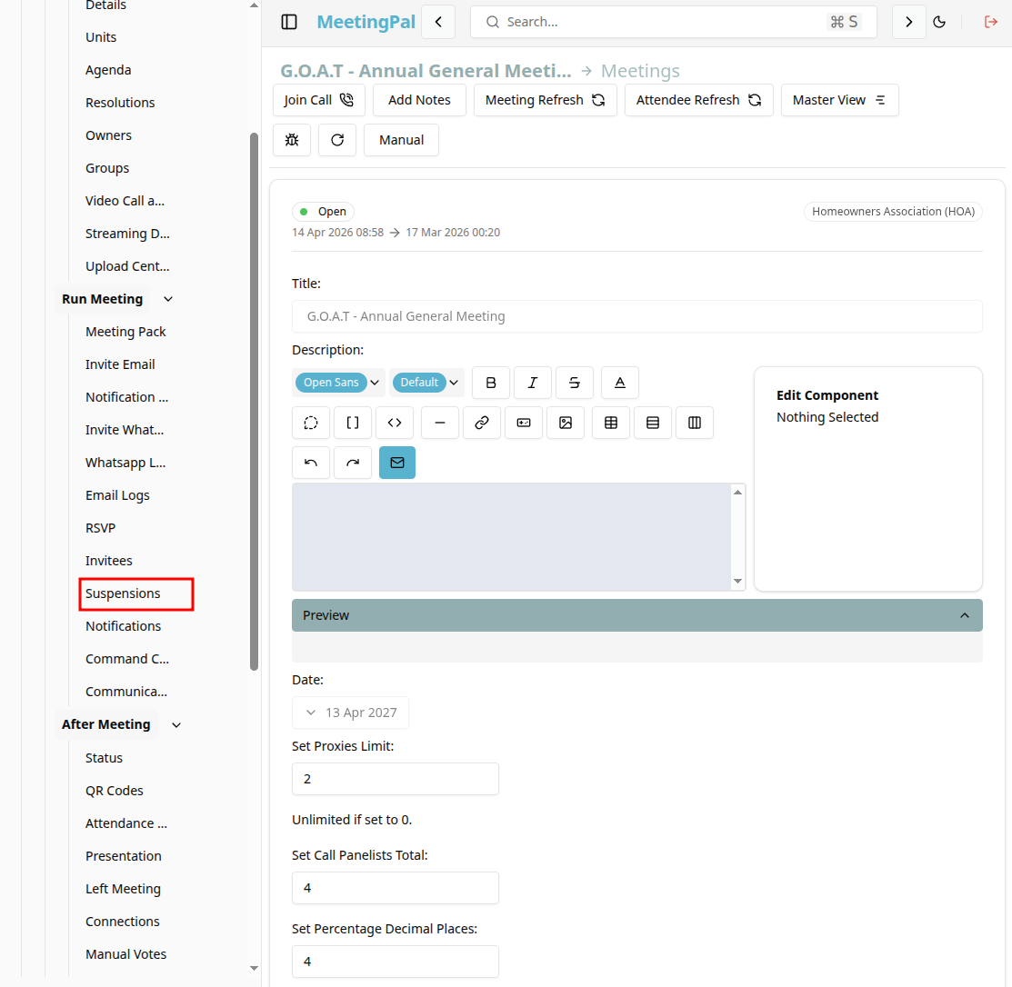 Please ensure you have a stable internet connection. If you do, consider downloading a new manual from admin.meetingpal.app