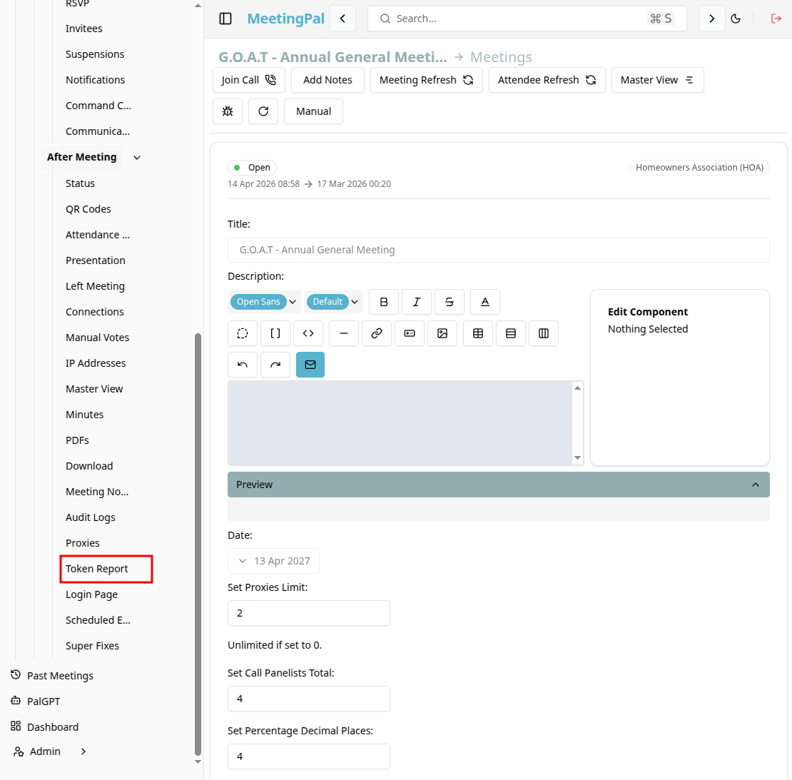 Please ensure you have a stable internet connection. If you do, consider downloading a new manual from admin.meetingpal.app