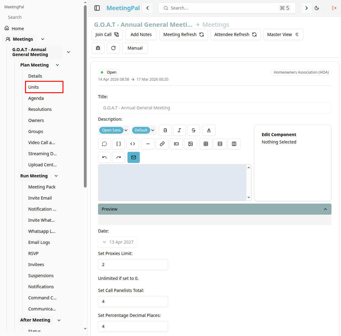 Please ensure you have a stable internet connection. If you do, consider downloading a new manual from admin.meetingpal.app
