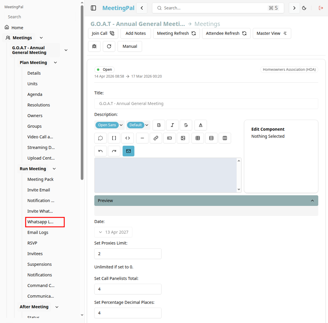 Please ensure you have a stable internet connection. If you do, consider downloading a new manual from admin.meetingpal.app